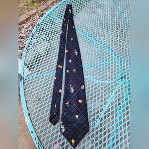 Vintage 1993 Looney Tunes Mania Plaid Tie Bugs Daffy Tweety Taz Sylvester